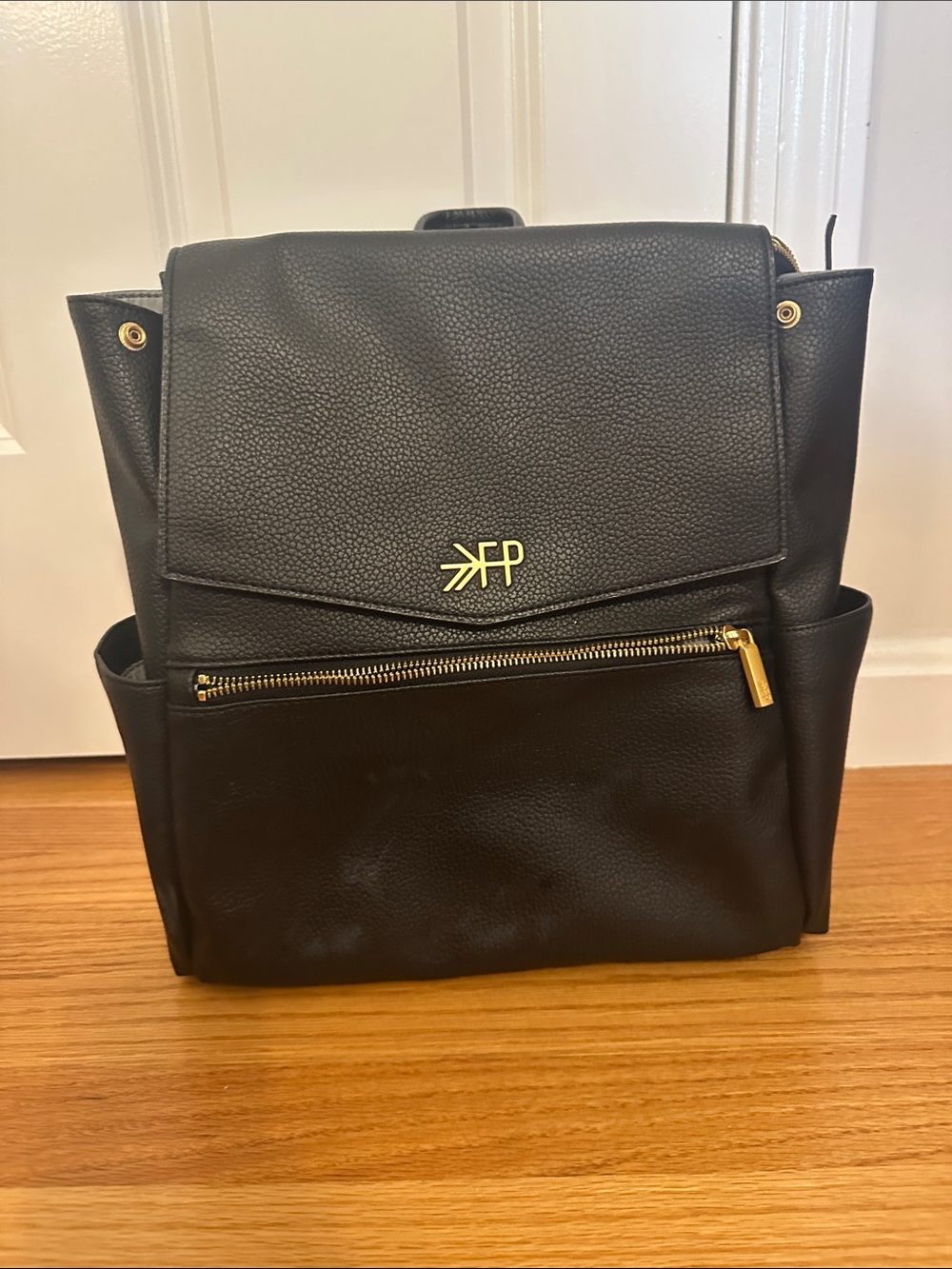 Freshly Picked Black Backpack with Gold Hardware